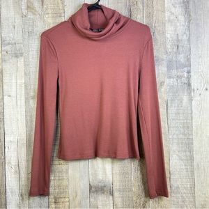 Shein Size Medium Long Sleeve Turtleneck Ribbed Top